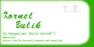 kornel bulik business card